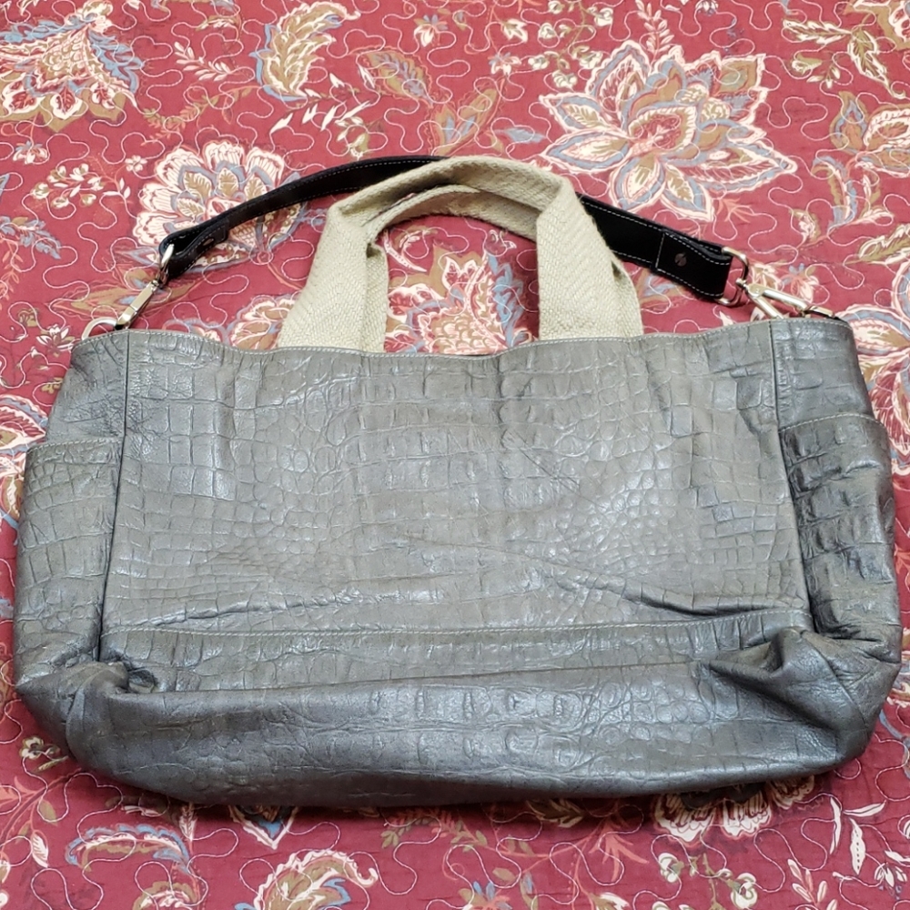 EUC- Embossed Leather Satchel from Israel